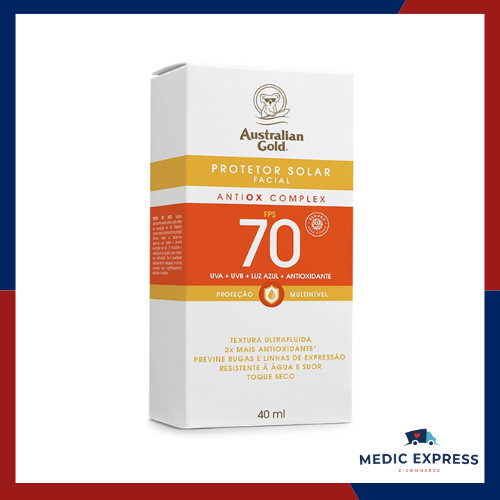 Protetor Solar Facial Australian Gold Antiox Complex Ultra Fluido FPS 70 40ml