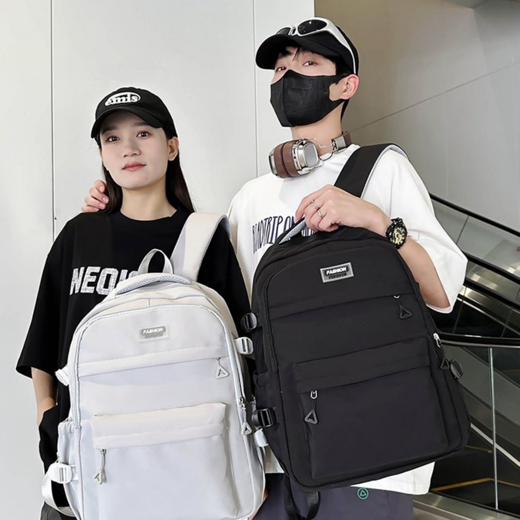 Mochila Unissex De Grande Capacidade Com Design De Zíper De Porta De Geladeira Para Estudantes yobel.loja em Oferta na Shopee