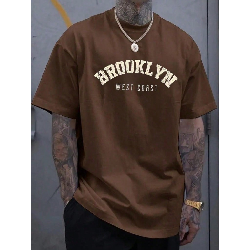 Camisa  Camiseta Estilosa Masculina Brooklyn Blusa Algodao Camiseta Importada Malha Premium