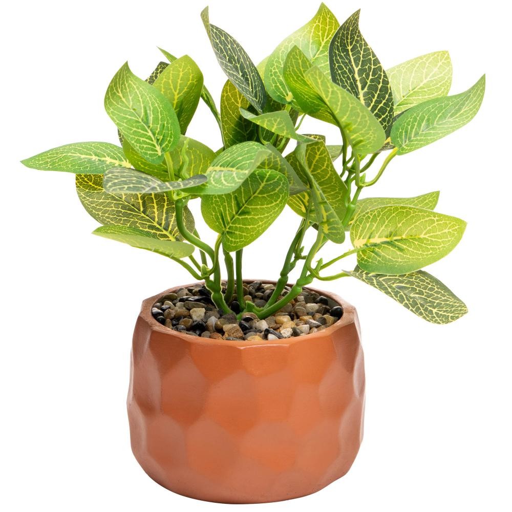 Cachepot de Cimento com Planta Artificial Prisma 11cm x 22cm em Oferta na Shopee