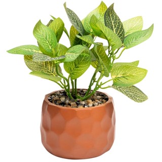 Cachepot de Cimento com Planta Artificial Prisma 11cm x 22cm em Oferta na Shopee