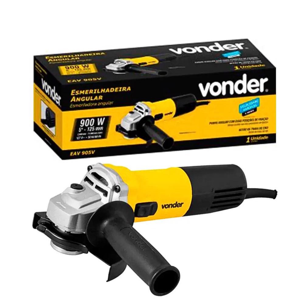 Esmerilhadeira Angular 5 POL com velocidade variável 900W EAV-905V VONDER em Oferta na Shopee