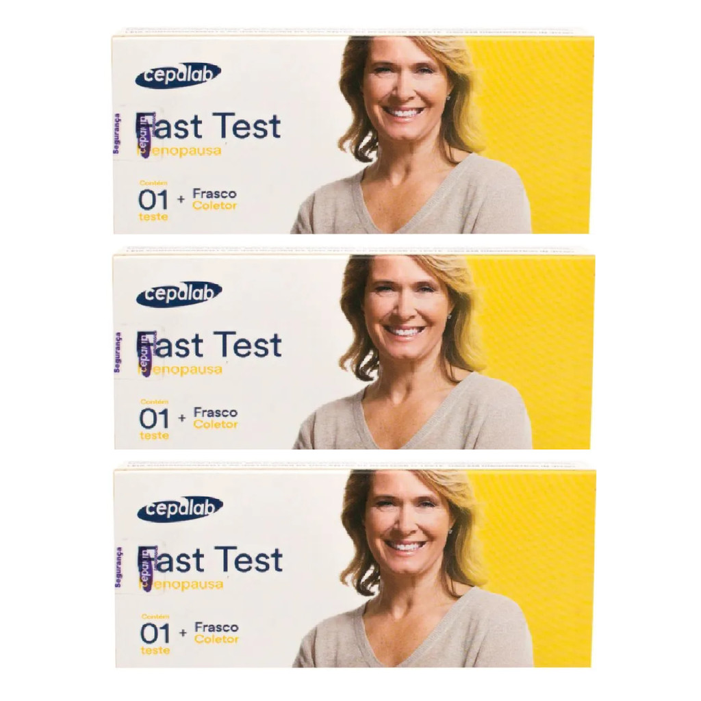 Kit 3 Teste de Menopausa Fast Test Cepalab com 1 Teste + Frasco Coletor