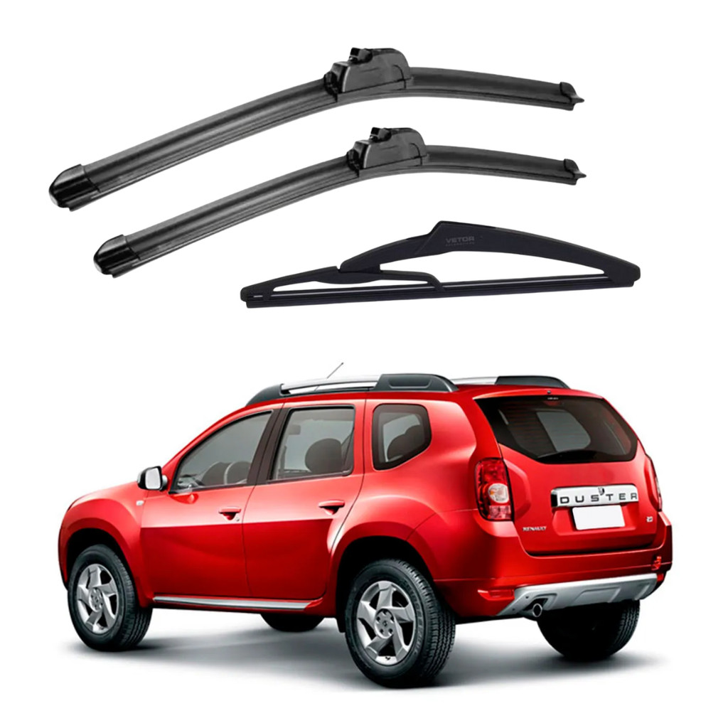 Kit 3 Palhetas Limpador De Parabrisa Dianteiro + traseiro Renault Duster 2012 a 2020 em Oferta na Shopee