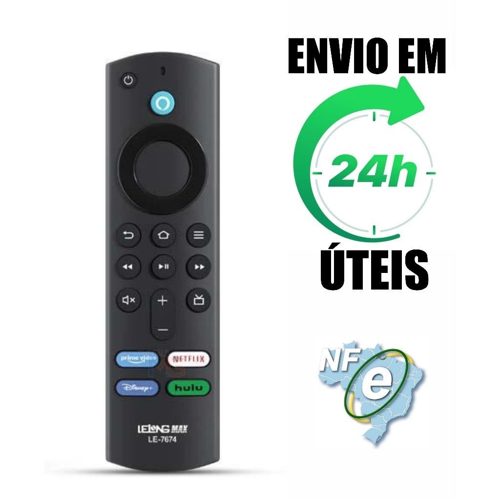Controle Remoto Com Voz Compatível com Amazon Fire Tv Lite Fire Stick 4k