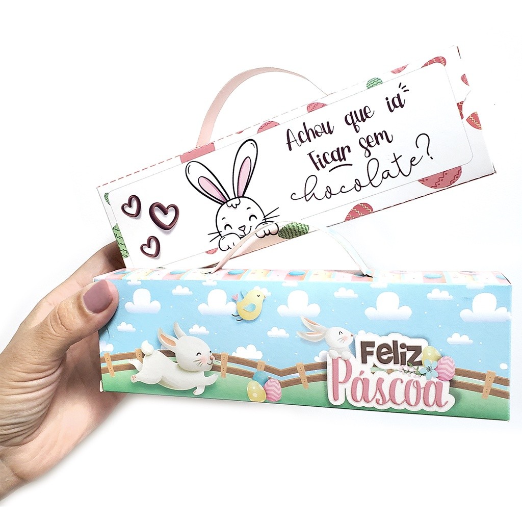 Caixas Capa Porta Bis  ou doces de Páscoa Com Alça. Lembrancinha de Páscoa - Monta Fácil (encaixes) em Oferta na Shopee