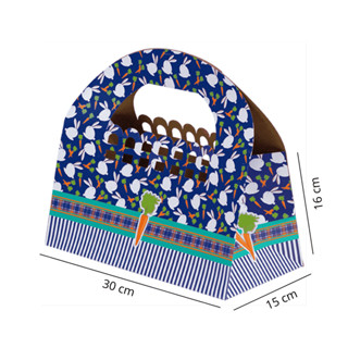Cesta De Pascoa Coelho Azul em Oferta na Shopee