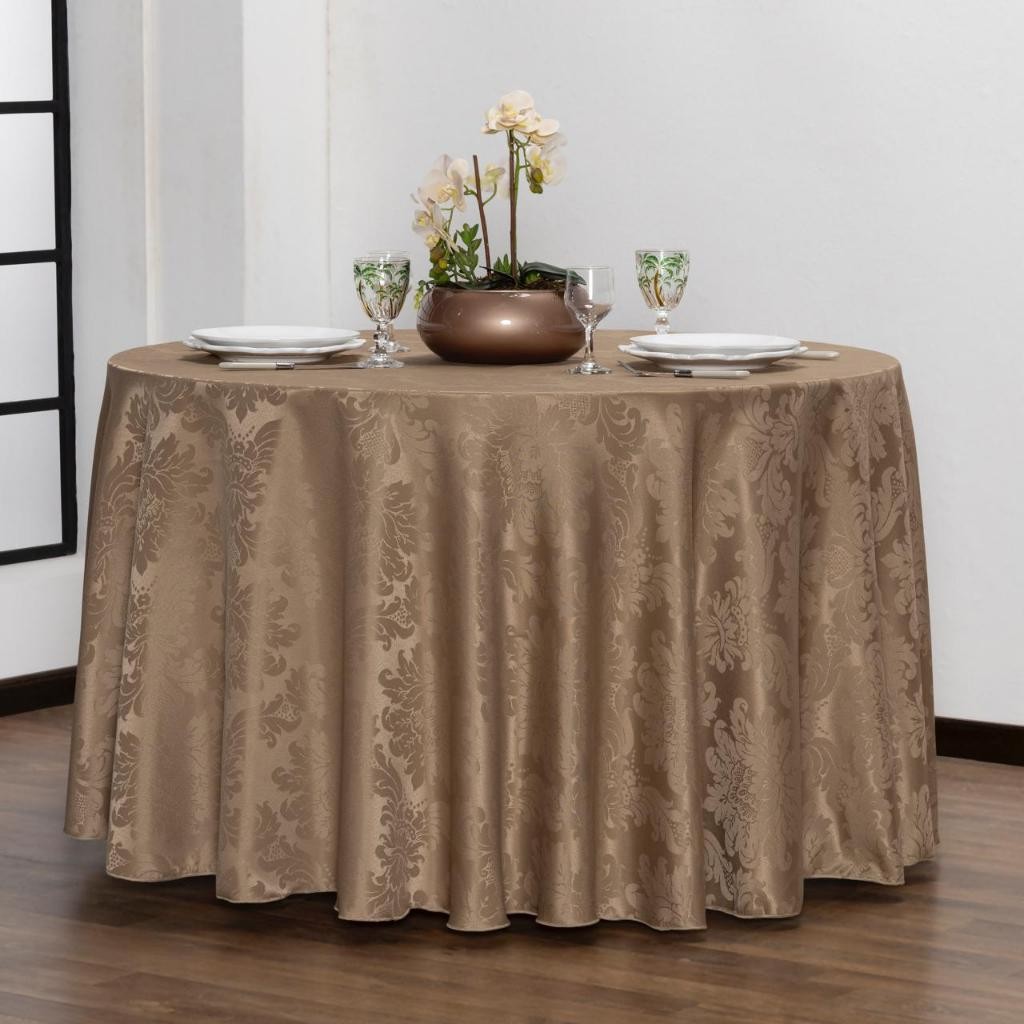 Toalha De Mesa Redonda 4, 6, 8, 10, 12 Lugares Jacquard Buffet Casamento Decoração Casa Festa em Oferta na Shopee