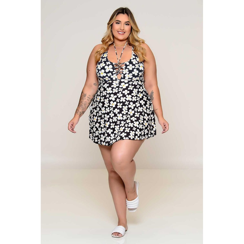 Maiô Plus Size Com Bojo E Saída Embutida Jasmin do Caribe