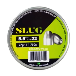 Chumbinho Slug 5.5mm 27gr/1,750g 90 Unidades - Virtus
