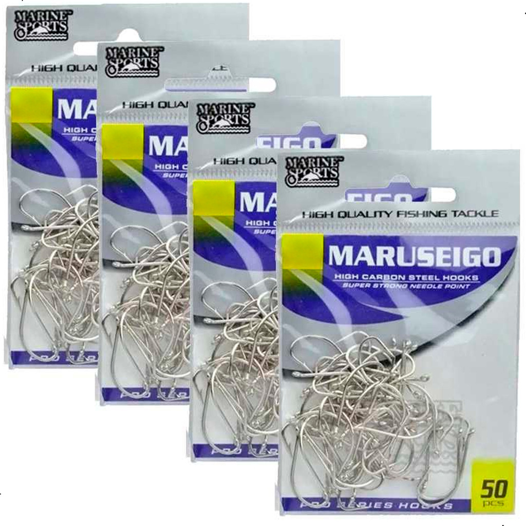 Kit Anzol Marine Sports Maruseigo Nickel Tamanho 6 ao 30 - Sports & Outdoors