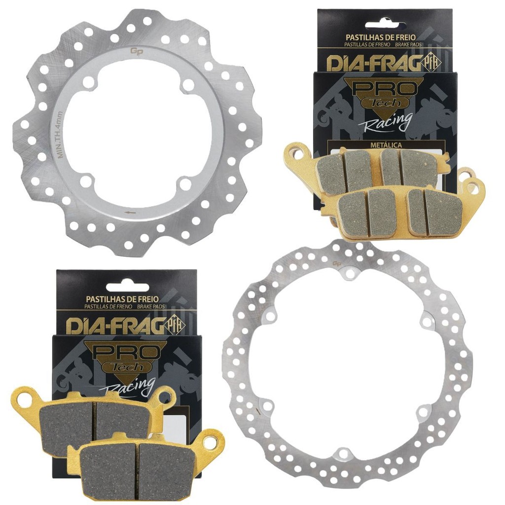 Kit Discos de Freio Cb 500f 2014-2019 / Cb 500x 2014-2022 + Pastilhas Diafrag (metálica) em Oferta na Shopee