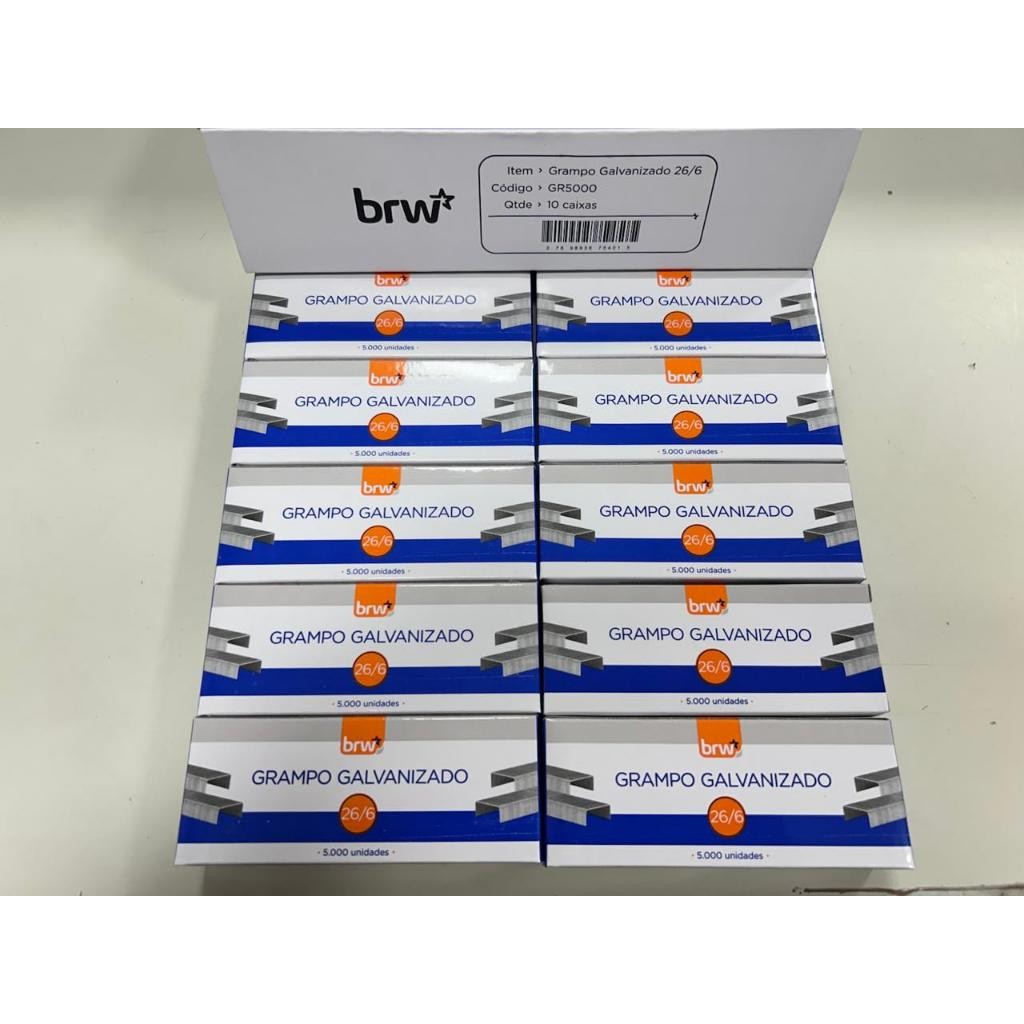 10 Caixas de Grampo, 26/6, Galvanizado em Oferta na Shopee