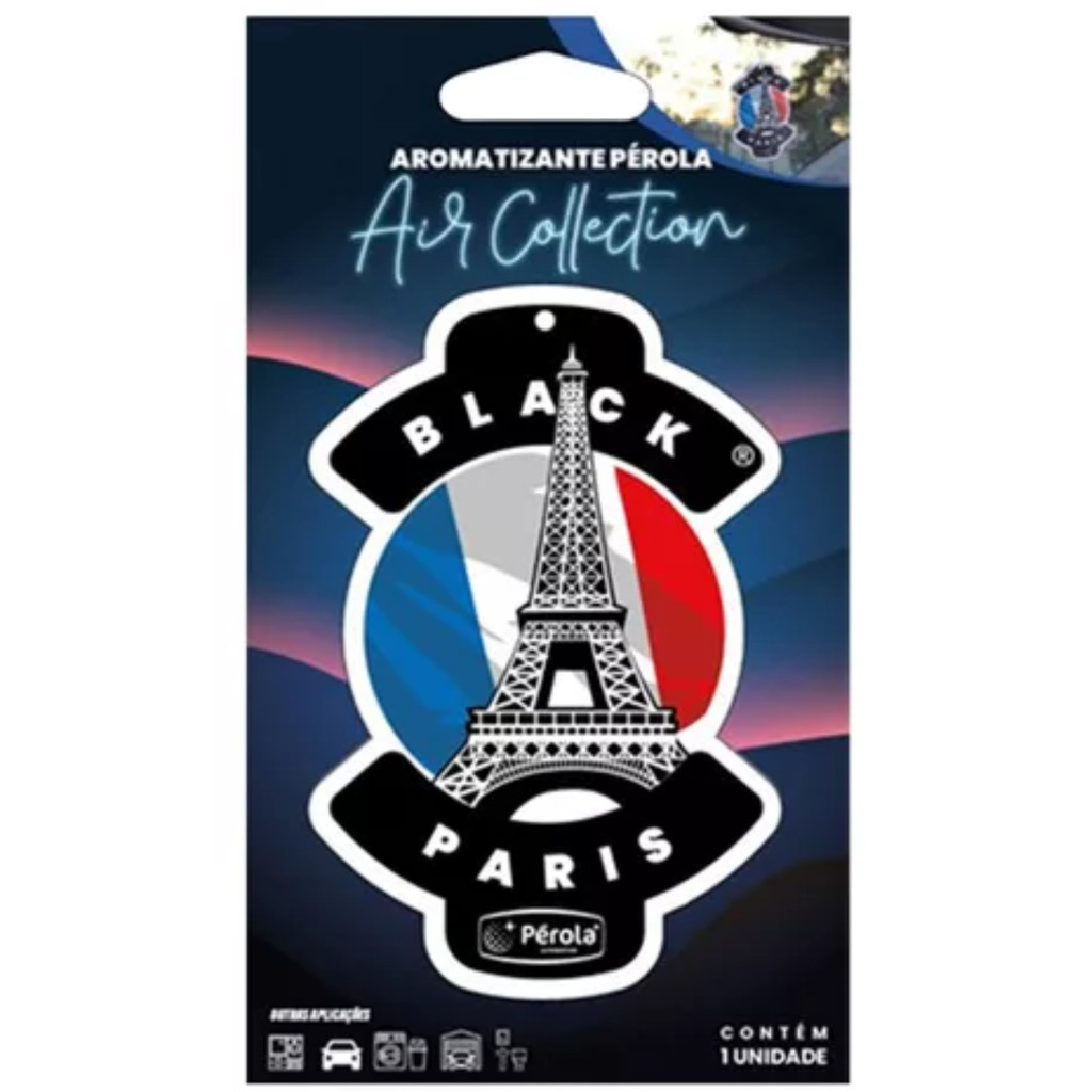 AROMATIZANTE MINIATURA AIR COLLECTION BLACK PARIS - Perfume para Carro, Aroma Elegante, Longa Duração, Design Compacto