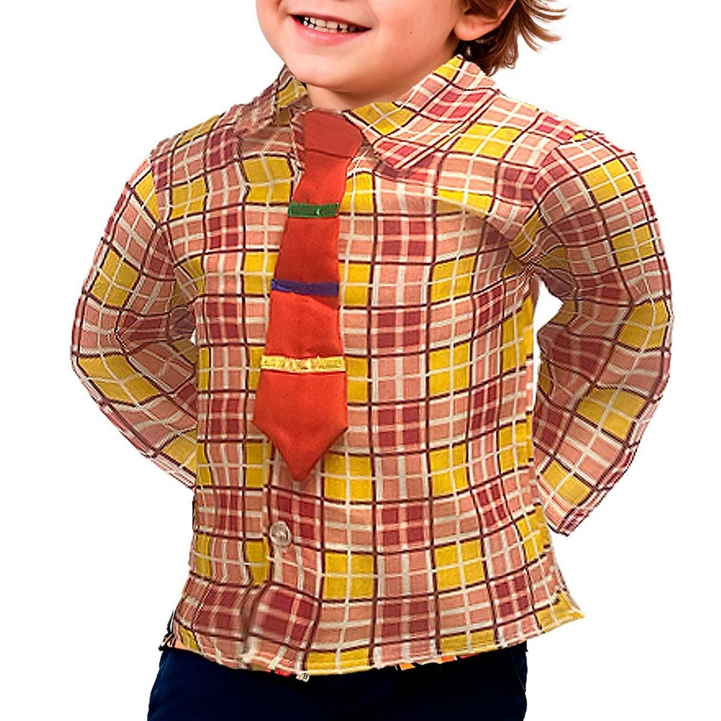 Camisa Caipira pra Bebe Menino Manga Longa Xadrez com Gravata Roupa de Festa Junina em Oferta na Shopee