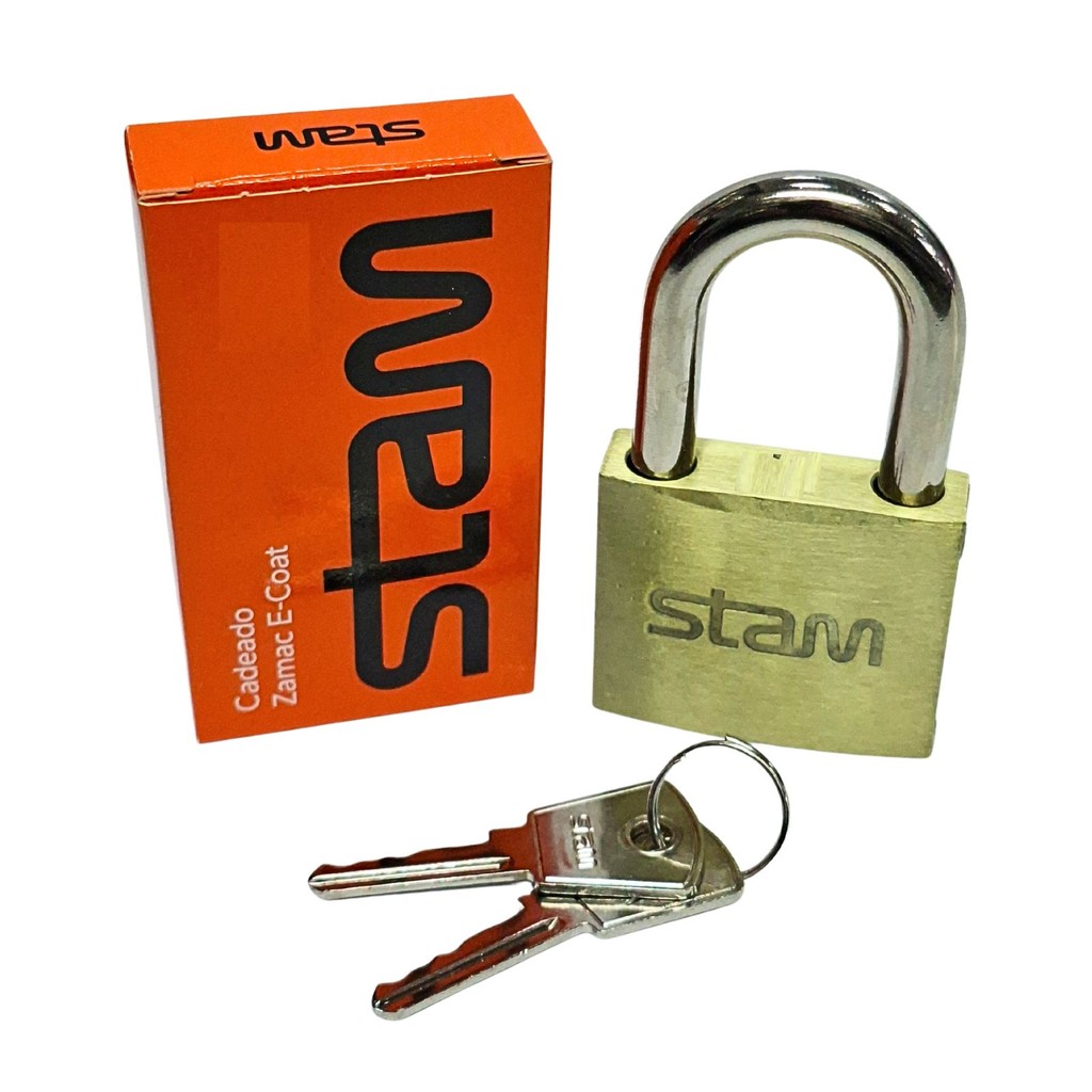Cadeado 20 mm Multiuso Com 2 Chaves Para Porta Portão Mala de Viagem Armário Academia Corrente Stam