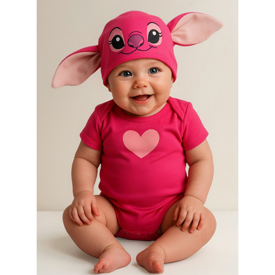 Body De Bebê  Temático Stitch Corpo Touça