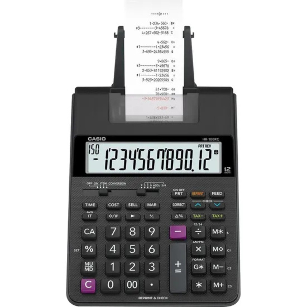 Calculadora Com Bobina Casio HR-100RC 12 Dígitos Bivolt