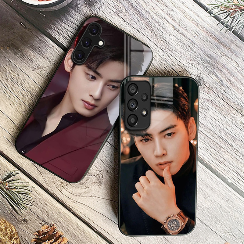 Astro Kpop Cha EunWoo 05 Capa De Telefone De Vidro Para Samsung Galaxy A14 A16 A30 A22 A32 A33 A34 A40 A42 A55 4G A52 A5