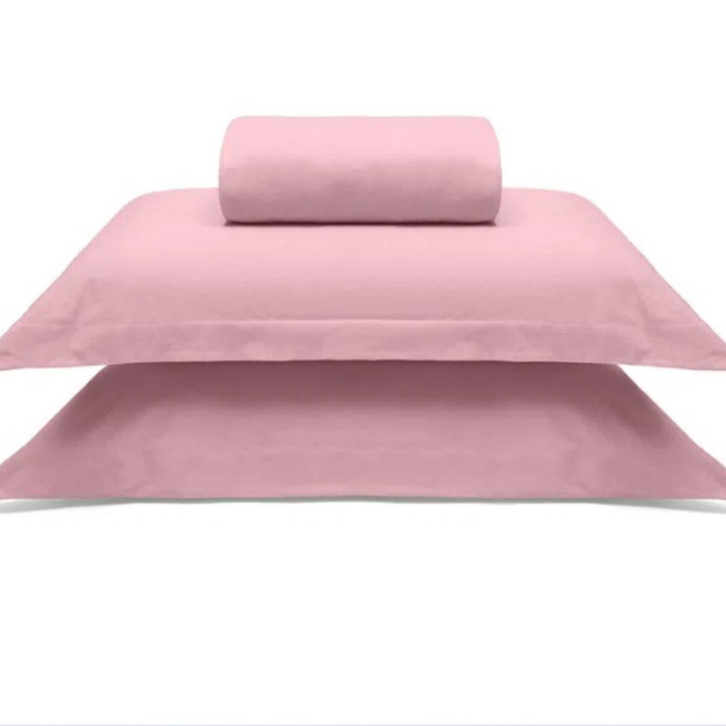 Jogo de Cama Buettner King Malha 100% Algodao Liso 3 Peças Image Rose