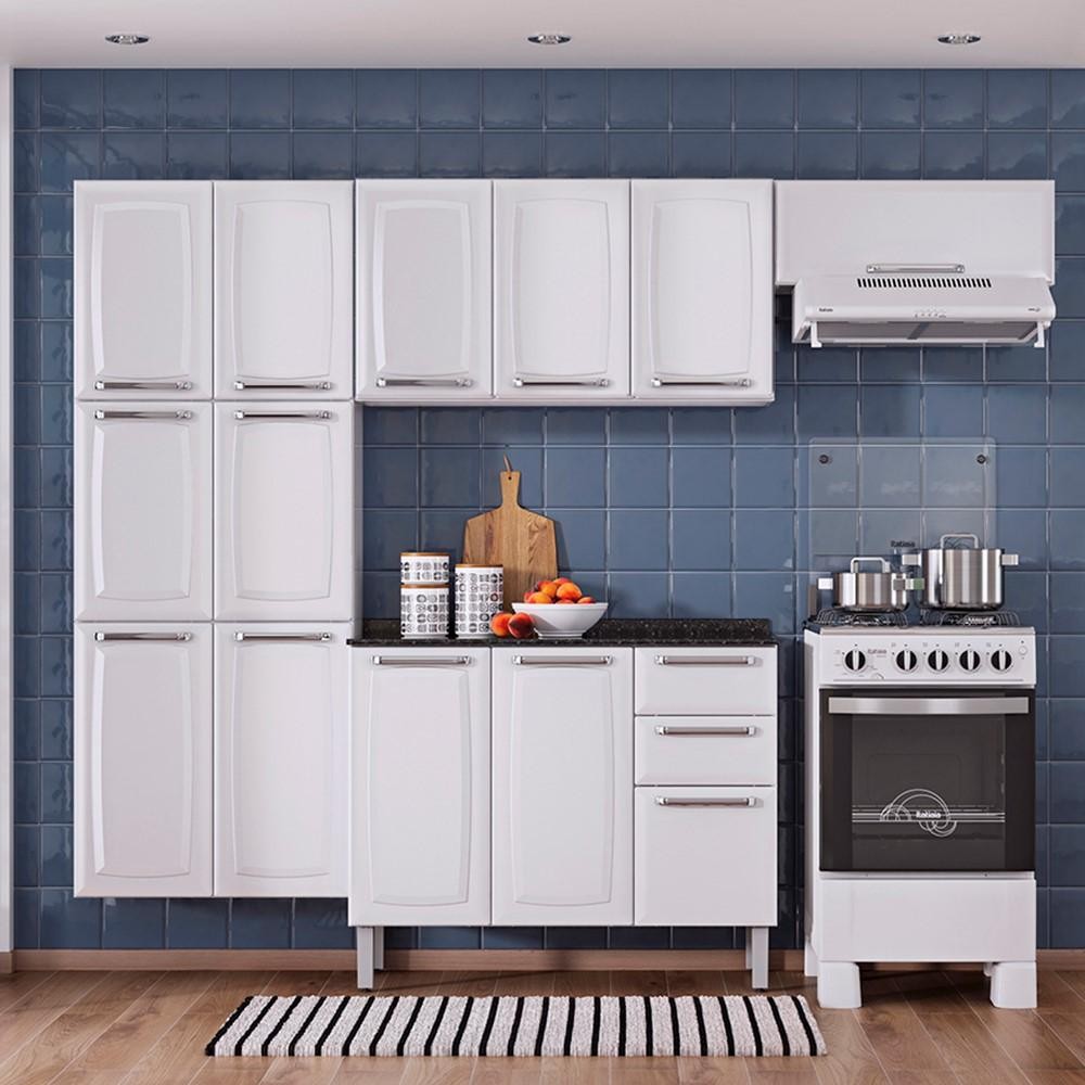 Cozinha Itatiaia Luce Compacta 4 Pecas Branco Paneleiro Armario Aereo Gabinete em Oferta na Shopee