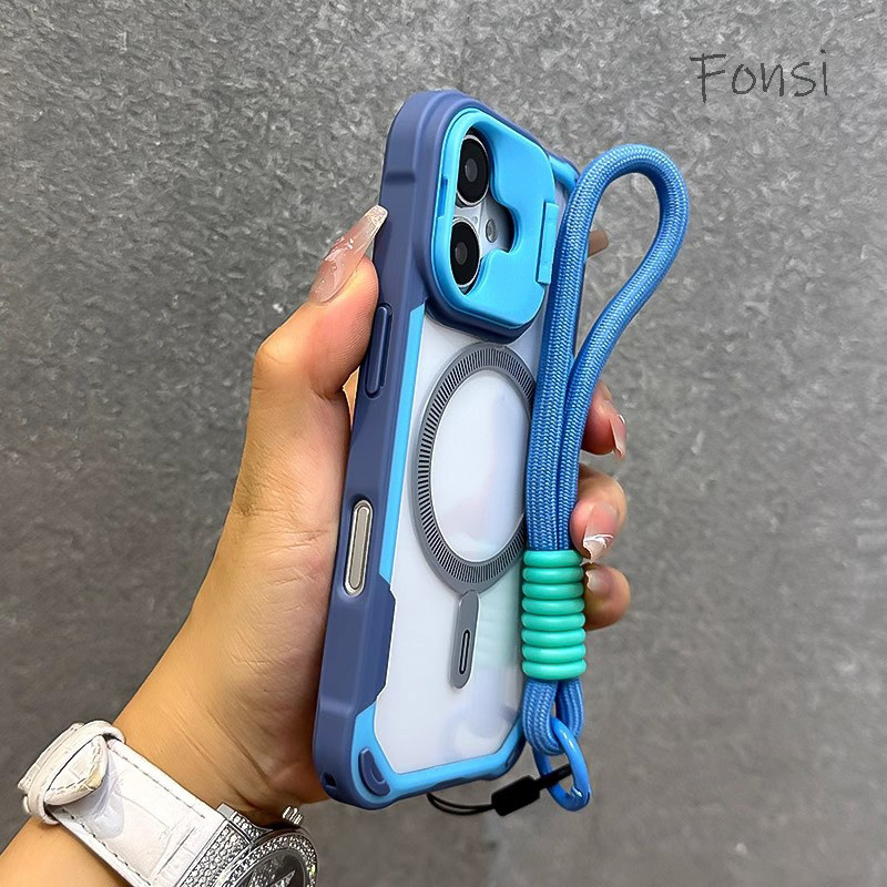 Capa Traseira Transparente De Silicone De Luxo Com Suporte De Câmera Para iPhone 16 15 14 Plus 13 12 Pro Max 11 Alça em Oferta na Shopee