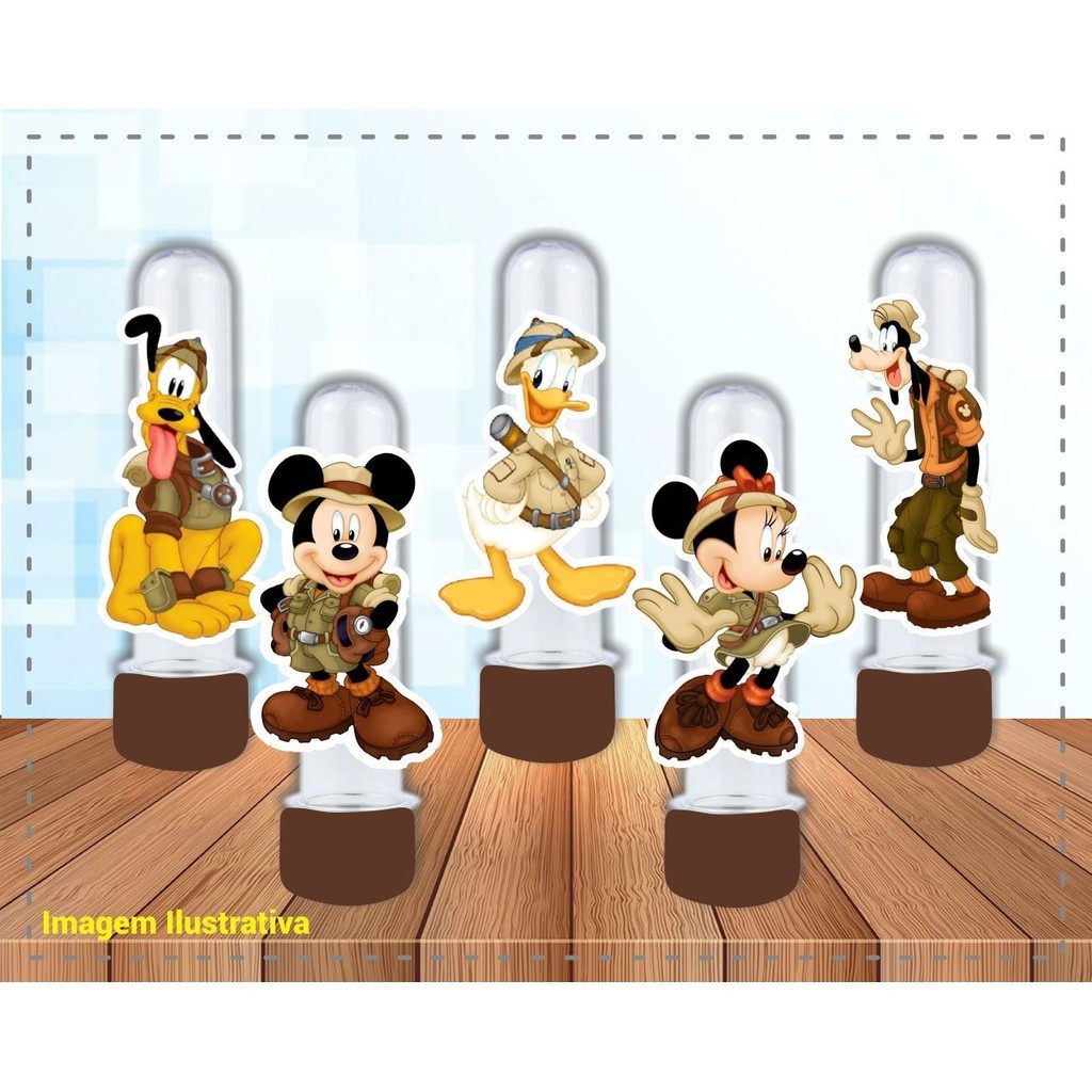 50 Apliques para tubete festa Turma Mickey Safari em Oferta na Shopee