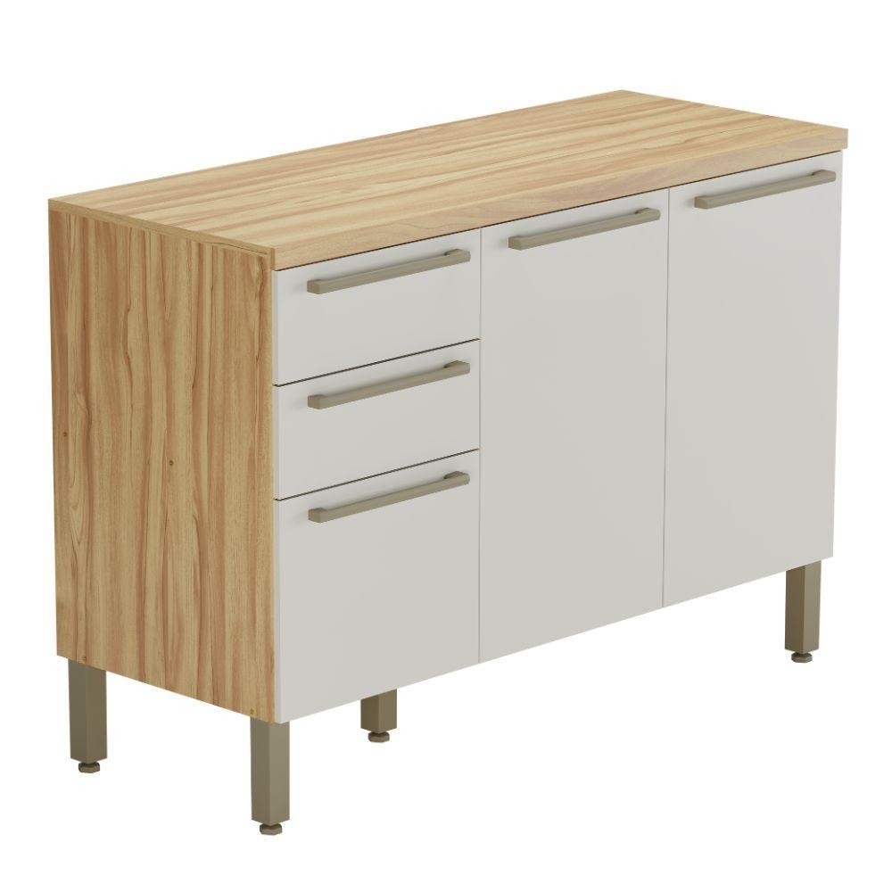 Balcão de Cozinha 3 Portas 2 Gavetas Napoli Prime Móveis Rio Doce em Oferta na Shopee