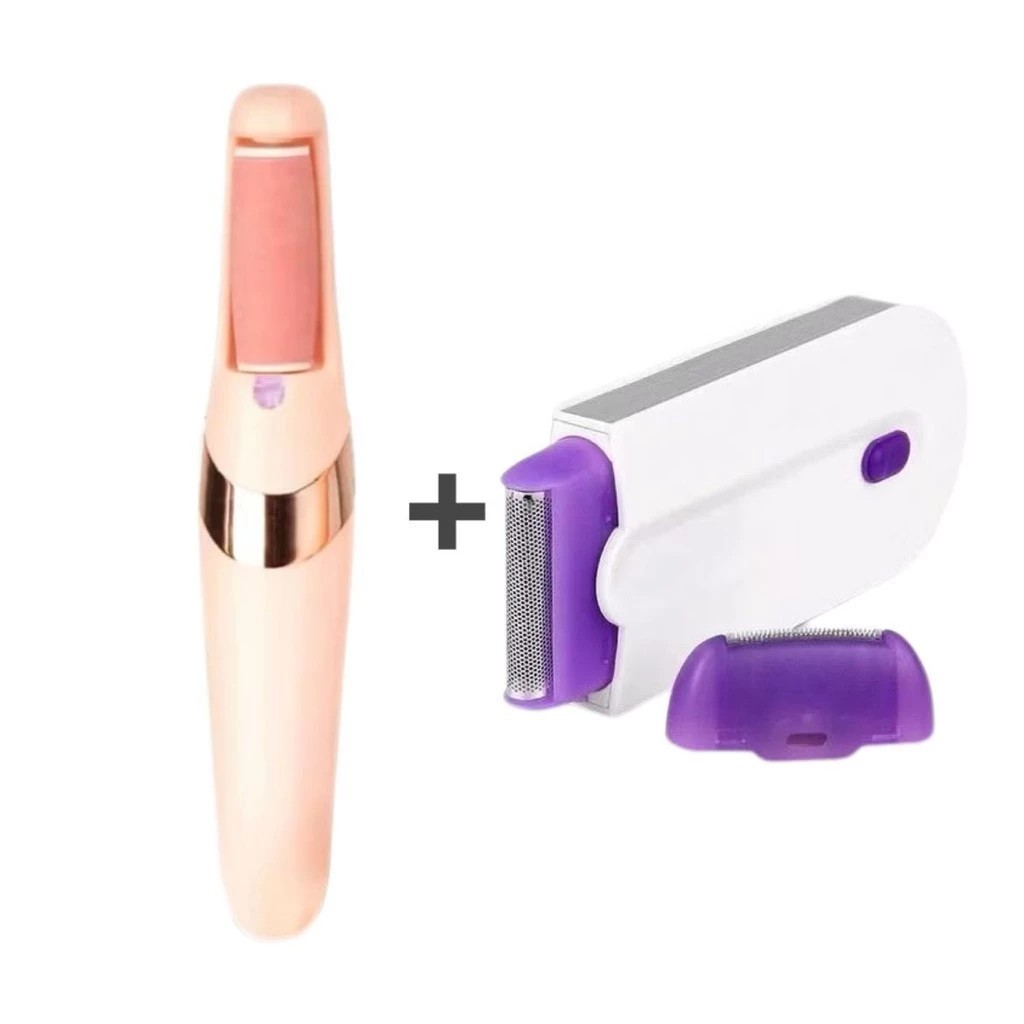 Kit de cuidados femininos Depilador recarregável sem fio 2 em 1 + Lixador de Pé Elétrico Portátil Profissional
