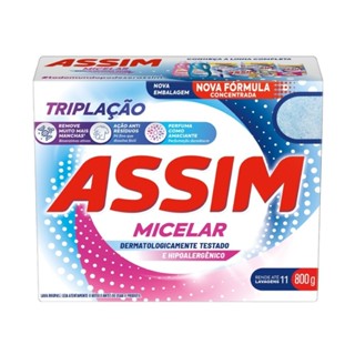 Sabão em Pó Assim Triplação Micelar 800g - Embalagem com 20 Unidades em Oferta na Shopee