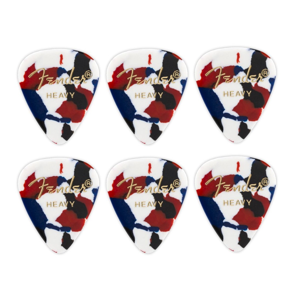 Palheta Fender Heavy Celuloide Classic 351 Shape Confetti Quantidade:6 Pçs