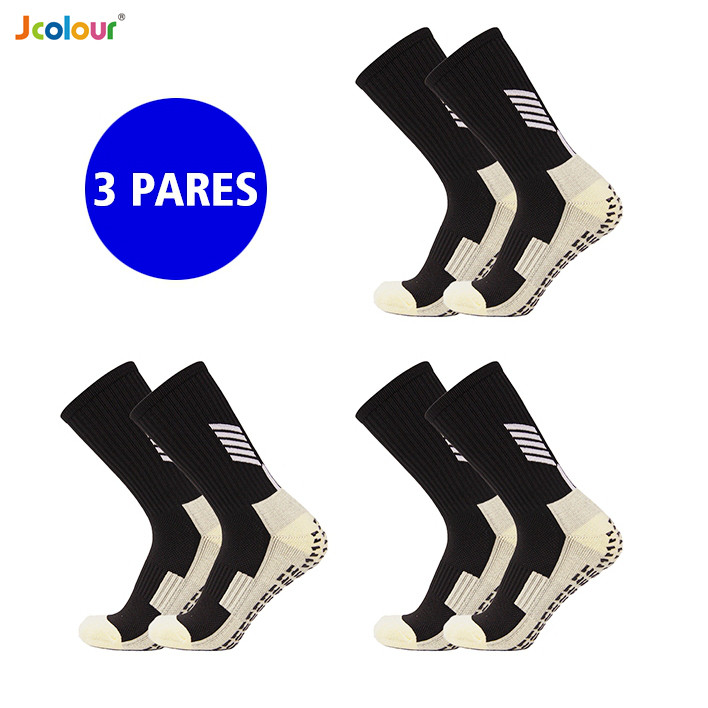 Jcolour Kit 3/Kit 6 Meias de futebol tubo médio meias esportivas basquete de corrida antiderrapante
