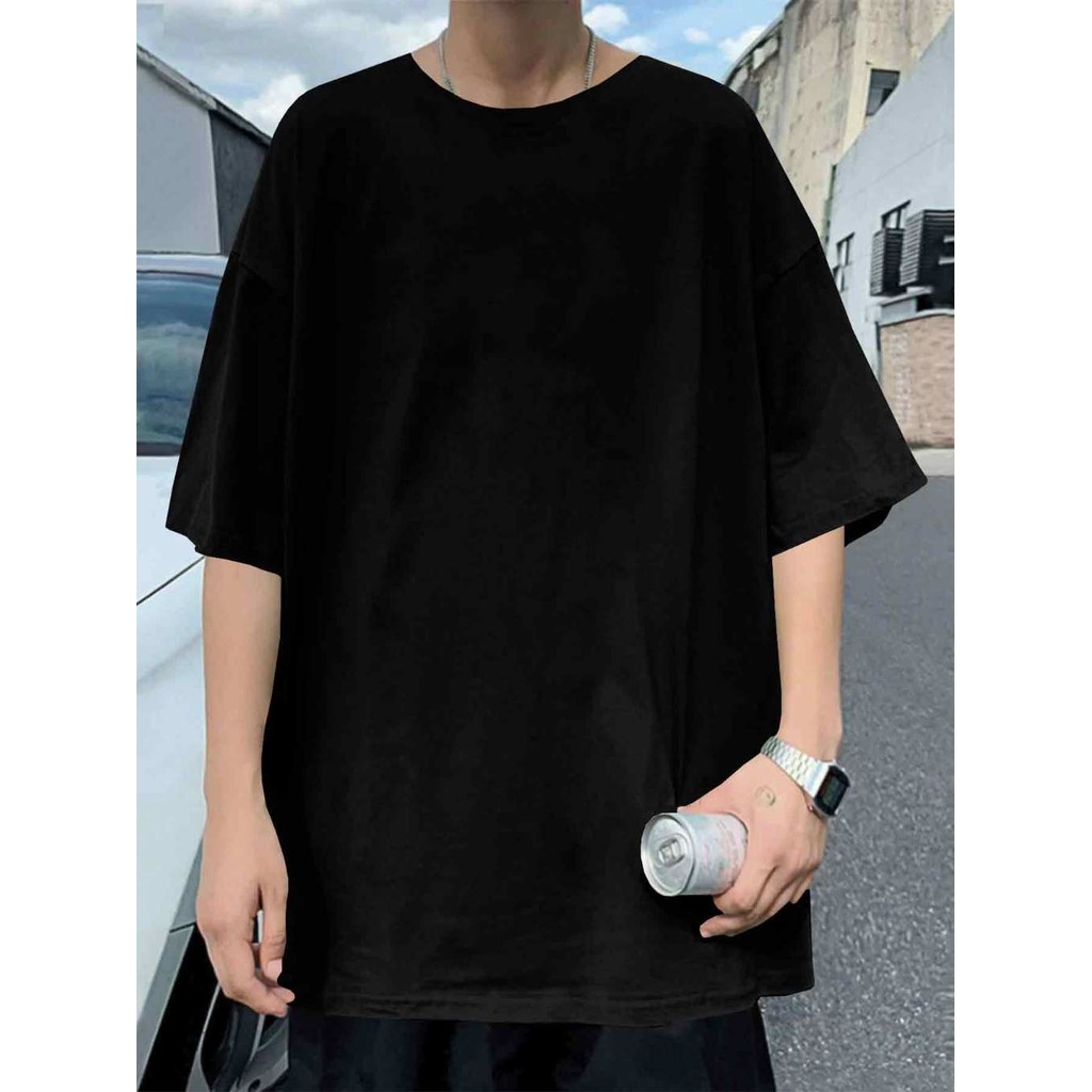 Camiseta Preto Larga Confortável Blusa Morderno  Oversized Esportiva Lisa Unissex T Shirt Plus Size 