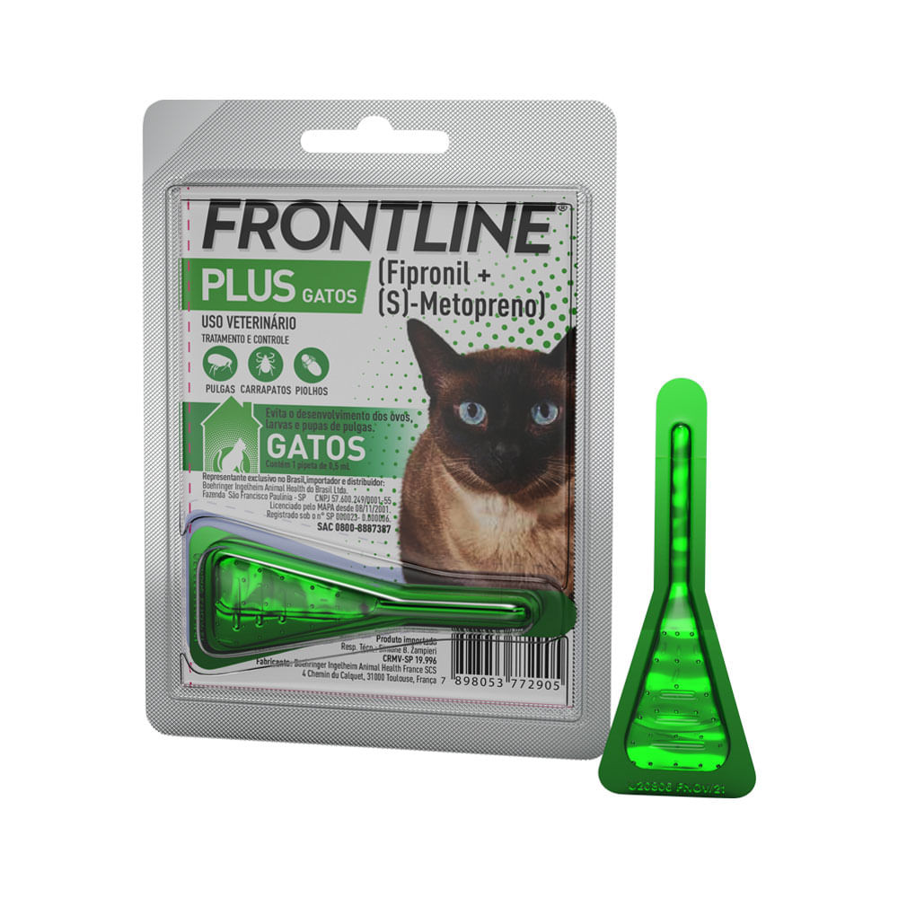 Antipulgas e Carrapatos Frontline Plus Gatos 0,5ml em Oferta na Shopee