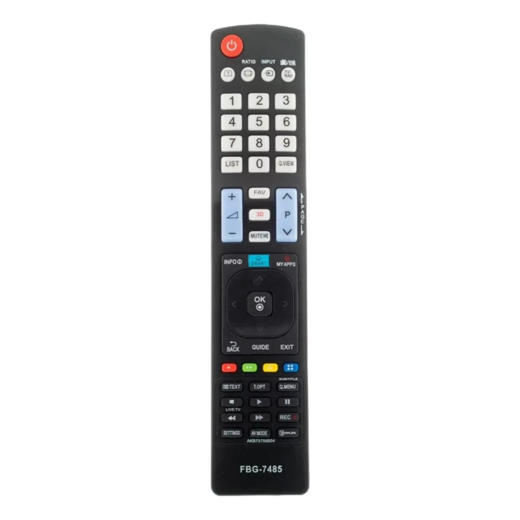 Controle Remoto Para Smart Tv LG Lcd Led 3d Smart  FBG 7485 LE 7485 VCA 8092 AKB73655808