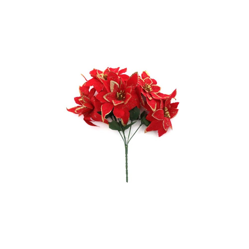 Buquê Bico Elegance Cazza Vermelho com 5 Flores 17x29cm - Home & Living