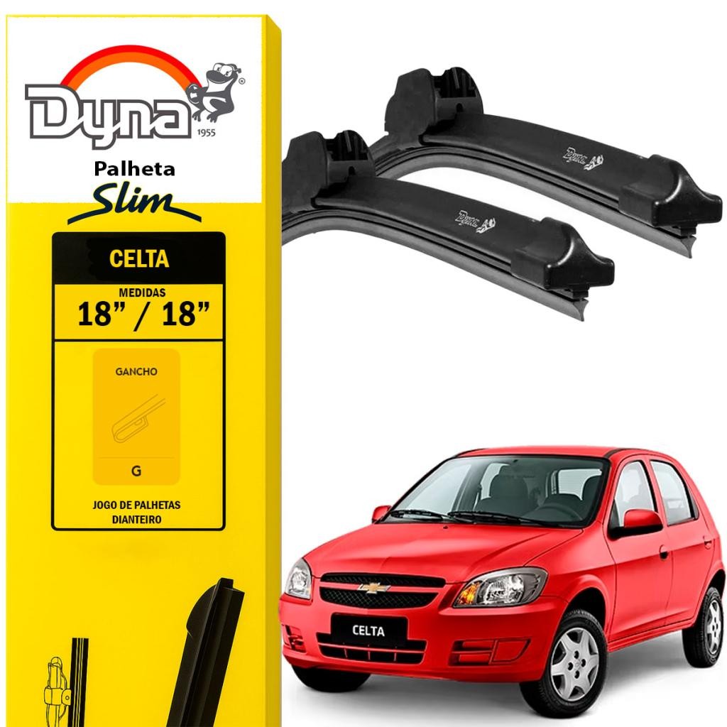 Kit palheta parabrisa dianteiro Celta 2001 a 2015 Original Dyna Funcionamento Silencioso em Oferta na Shopee