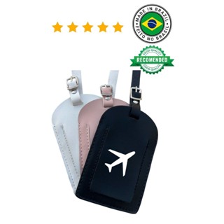 Kit 3 Tag De Mala Identificador Para Bagagem Couro Ecológico Viagem Personalizada em Oferta na Shopee