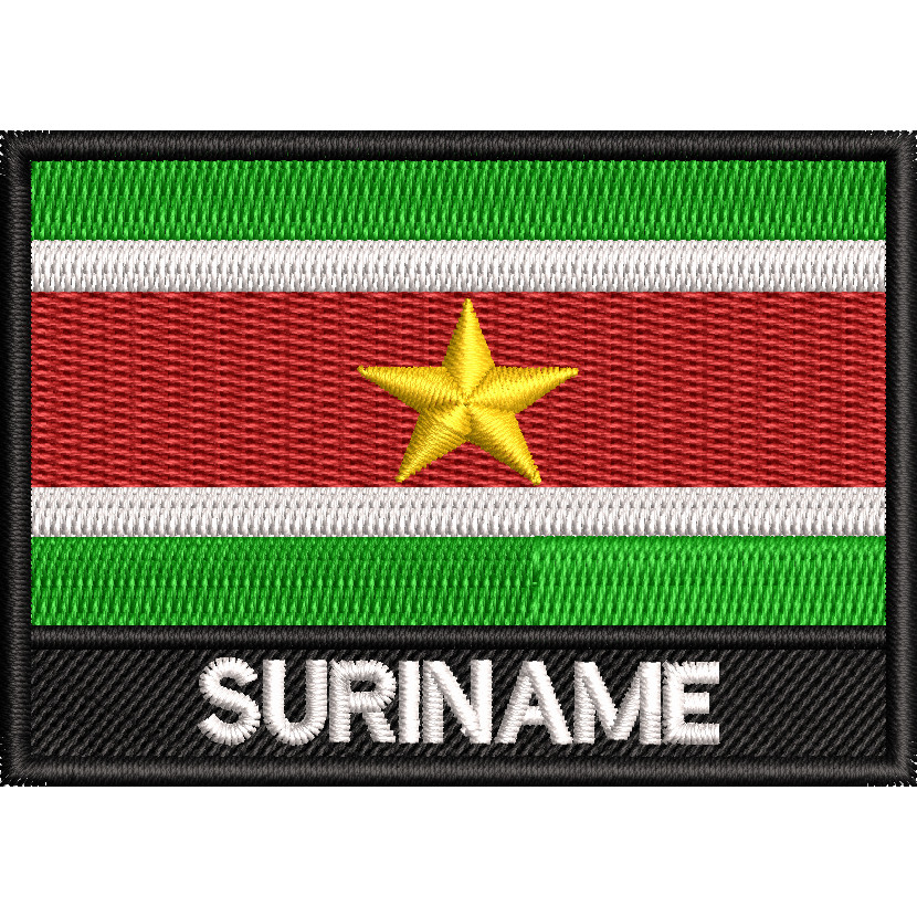 Escudo Bordado Bandeira Suriname Motocross P/ Macacão Ban548