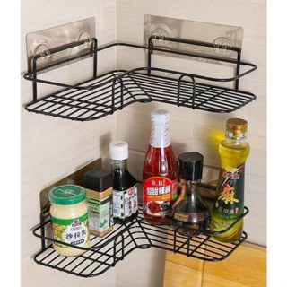 1/2/3/4 Suportes Organizador De Metal auto Adesivos Para Banheiro Cozinha Prateleira Porta Shampoo em Oferta na Shopee