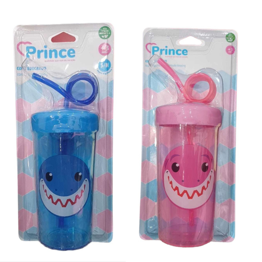 Copo Educativo Infantil Com Canudo Looping 340ml - Prince