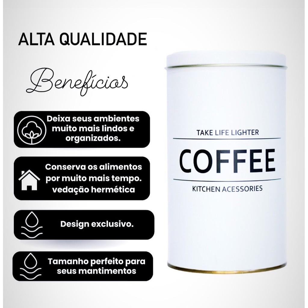 Lata Pote porta mantimentos Café açúcar gato cachorro ração organizador de alimentos para cozinha