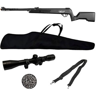 Carabina de Pressão Nitro Force Preta 5.5mm - CBC + Capa + Bandoleira + Luneta 4x32 + Chumbo em Oferta na Shopee