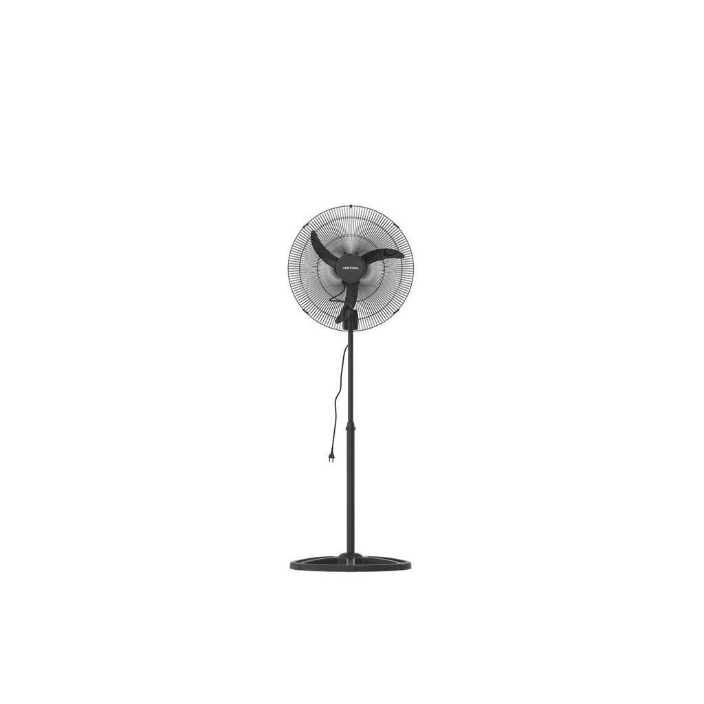 Ventilador Coluna 50CM Preto Bivolt 3 Pás Pedestal Ventisol