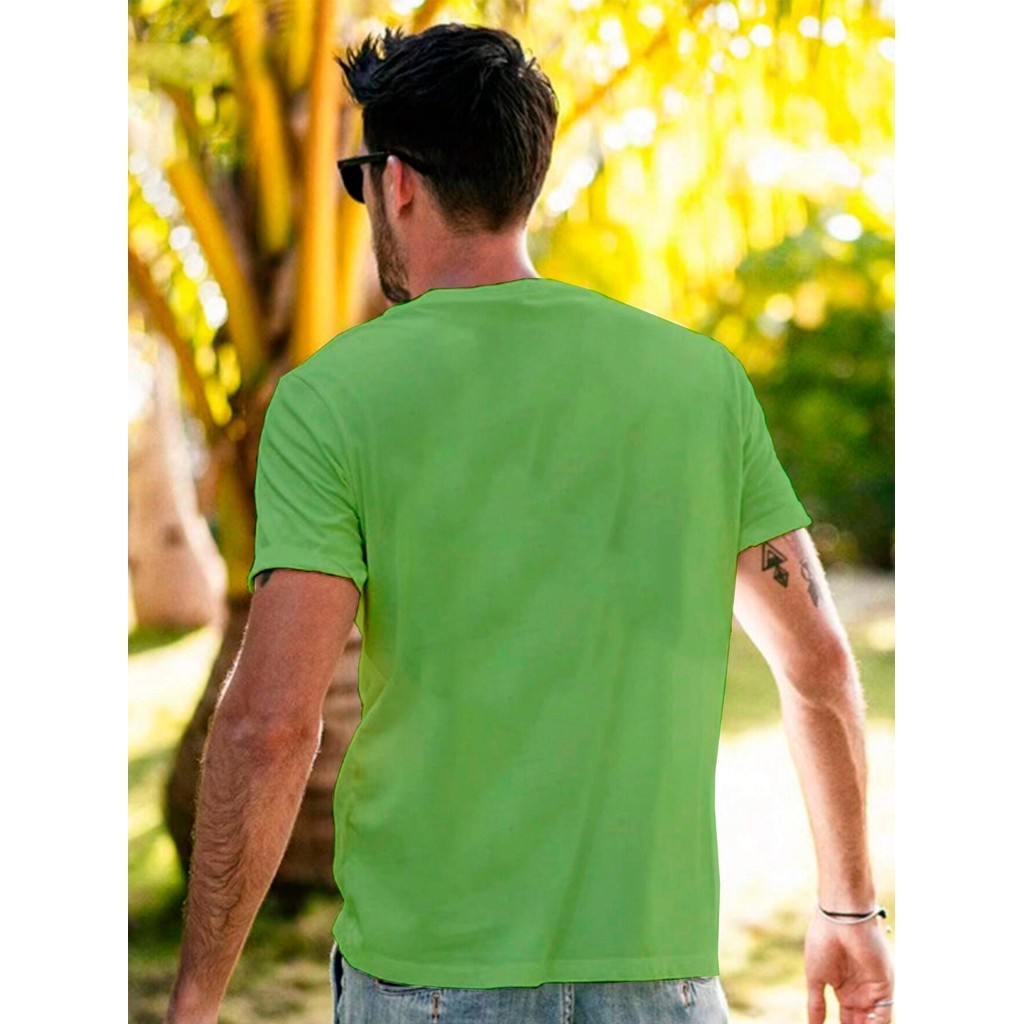 Camisa Casual Verde Fitness Sem Estampa Básica Camiseta Larga Confortável Blusa Oversized Esportiva