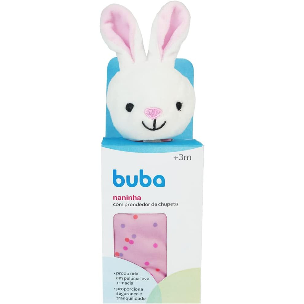 NANINHA COELHO ROSA BUBA +3 MESES COM PRENDEDOR DE CHUPETA