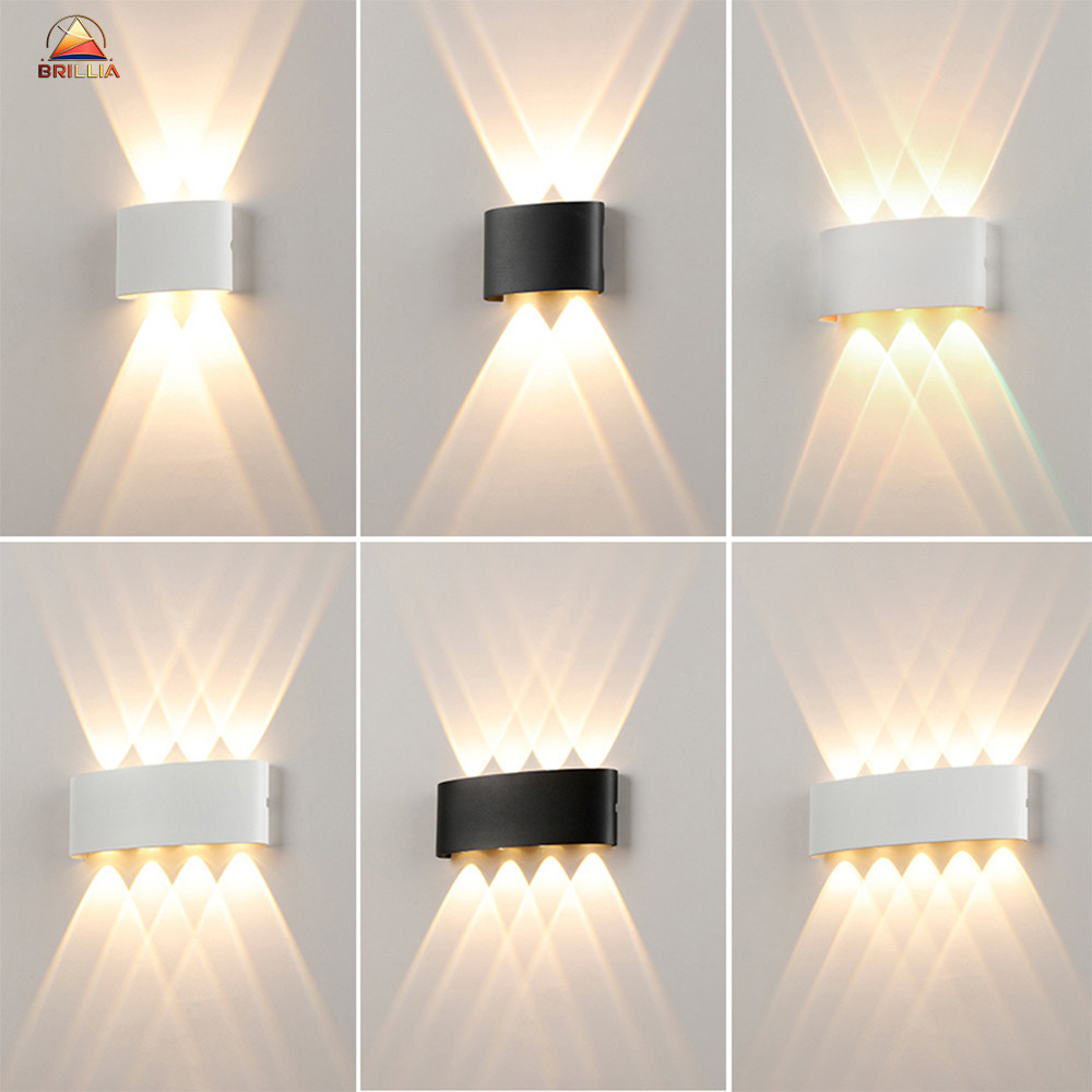 Arandela LED Meia Lua de Parede Luminária Fachos  4w 6w 8w 10w Branco Ou Preta Branco Quente Bivolt em Oferta na Shopee