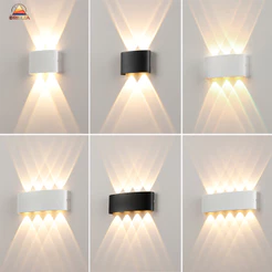Arandela LED Meia Lua de Parede Luminária Fachos 4w 6w 8w 10w Branco Ou Preta Branco Quente Bivolt