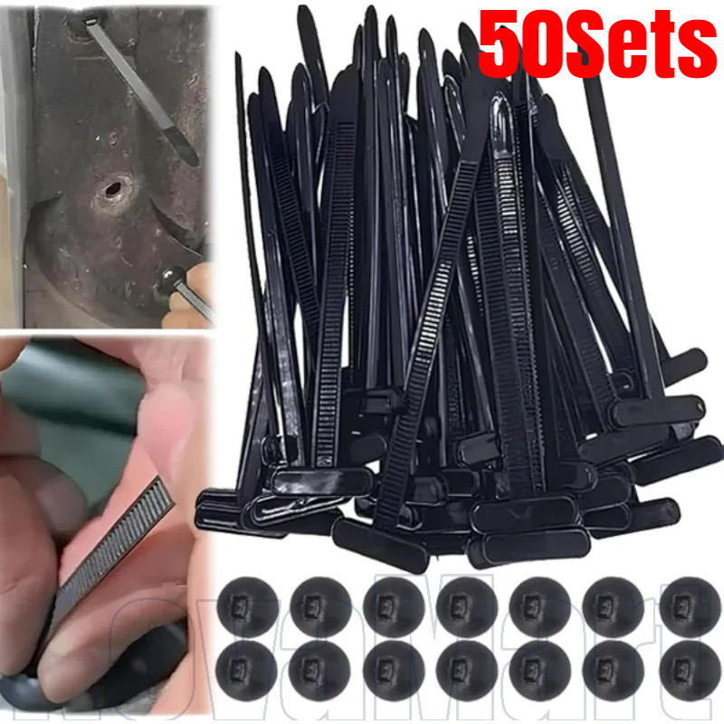 10-50 Conjuntos De Kit Compacto De Abraçadeiras Para Reparo De Carro-Fixadores De Nylon Com Travamento Automático De 6 "