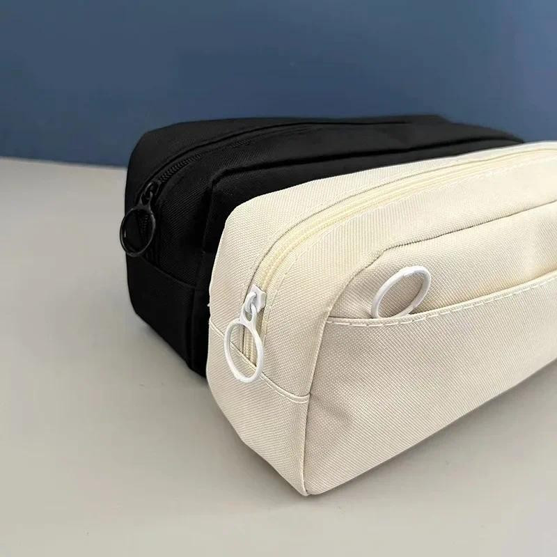 Saco De Armazenamento De Camada Dupla Bonito Caso De Lápis Grande Capacidade Portátil Zíper Papelaria Escola Material De em Oferta na Shopee